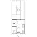 荒川荘 ２０２ ワンルームの間取り図