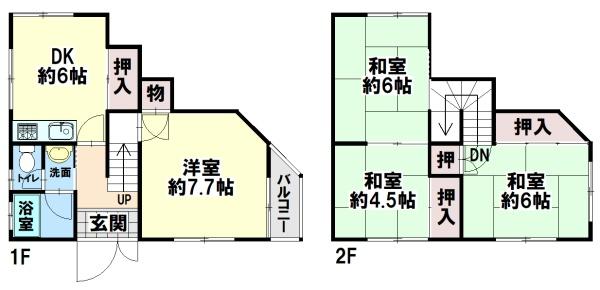Amagasaki City, Tsunematsu 1-chome (Kotoen Station), 3-story building, 4DK &mdash; photo 1