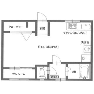 花園住宅 4階 ワンルーム