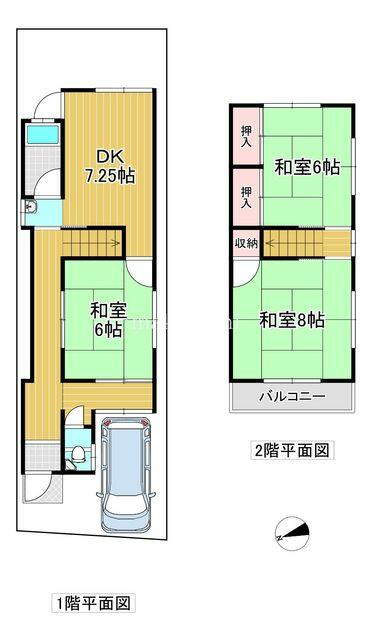 Tomitabayashi City, Wakamatsu-cho Nishi 3-chome (Tomitabayashi Station) 2-story 3DK