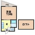 パージュ参番館 ４０２ １Kの間取り図
