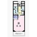 ソレイユ山坂 ２０５ １Kの間取り図