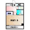 パレスヒルズ ４０１ １Kの間取り図