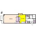 アトリウム芦屋 2階 １DKの間取り図