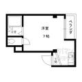 京都市右京区 西院下花田町（西院駅） 2階 ワンルームの間取り図