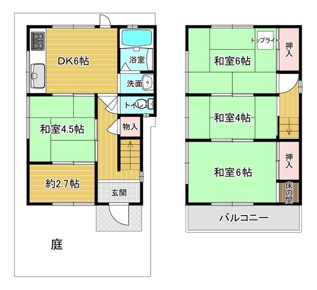 Amagasaki City, Oshima 2-chome (Mukogawa Station) 2-story building, 4DK &mdash; photo 1