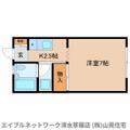 静岡市駿河区 中吉田（県立美術館前駅） 2階 １Kの間取り図