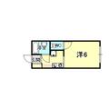 西宮市 松籟荘（甲東園駅） 1階 ワンルームの間取り図