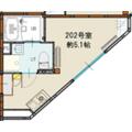 アンビエンテ東金町 2階 ワンルームの間取り図