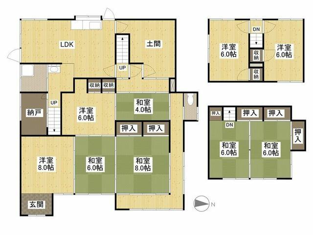 Awai, Kita-ku, Okayama City (near Ashimori Station) 2-story house, 9 bedrooms, living room, dining room, kitchen &mdash; photo 1