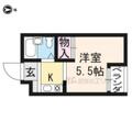 京都市上京区 中立売通日暮東入新白水丸町（今出川駅） 3階 １Kの間取り図