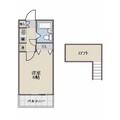 ベルトピア甲府 ２０３ １Kの間取り図