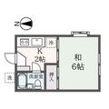 コーポⅡ ２０１ １Kの間取り図