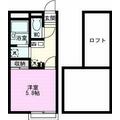 ヴィルヌーブ ２０２ １Kの間取り図