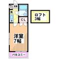 六月 2階 １Kの間取り図