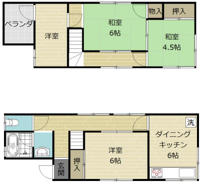Kobe City, Nagata Ward, Nishiyama-cho 4-chome (Nagata Station), 2-story building, 4DK &mdash; photo 1