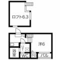 ＨＥＲＭＩＴＡＧＥ桜山 ２０１ １Kの間取り図