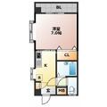長崎市 梁川町（浦上駅） 4階 １Kの間取り図