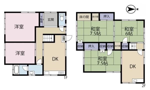 Takamatsu City, Kagawa-cho Asano (Airport Street Station), 2-story building, 5DK &mdash; photo 1