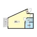 ベルフラワー岡町 １０１ ワンルームの間取り図