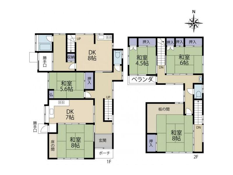 Choshi City, Tsuromachi (Hon-Choshi Station) 2-story 5DK