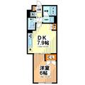 Ｌａ　Ｐｅｒｌａ　ＳａｓａｚｕｋａⅡ（ラペルラササヅカⅡ） 2階 １DKの間取り図