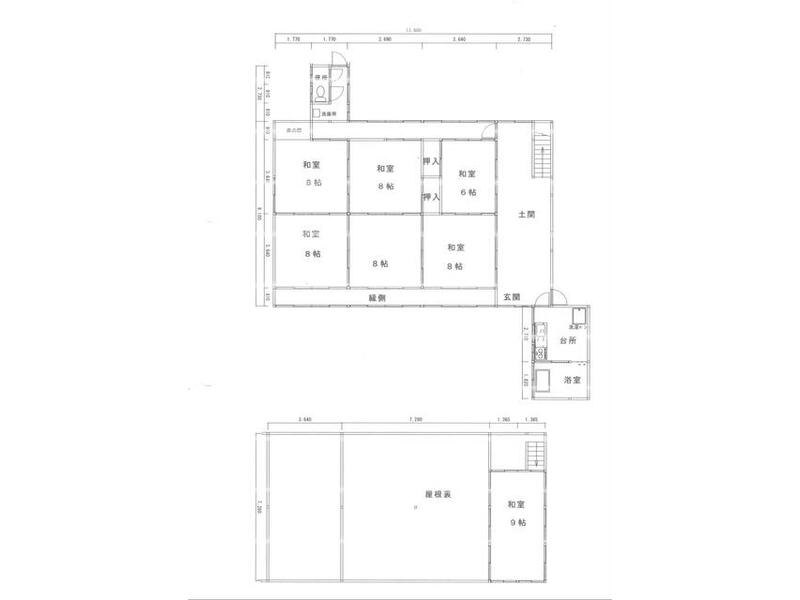 Shinshiro City, Kadotani, Ikebata (Hon-nagashino Station) Single-story building 6DK