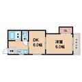 マンション米田 3階 １DKの間取り図