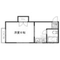 メローぺウエスト ３０２ １Kの間取り図