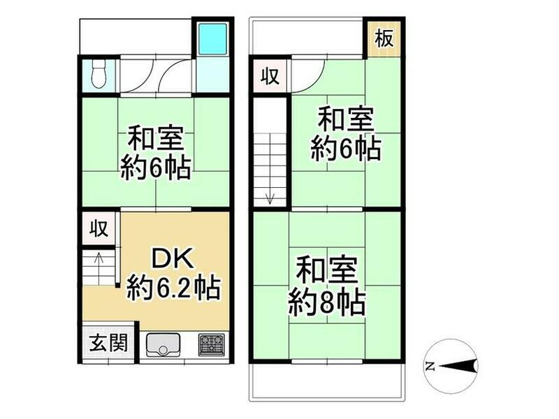 Kyoto City, Kita-ku, Omiya Nishisomonguchi-cho (Kita-Oji Station), 2-story building, 3DK