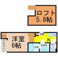 グランテラス 1階 １Kの間取り図