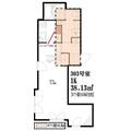 エステーラ市谷薬王寺 ３０３ １Kの間取り図