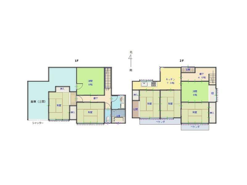 Kamo County, Shirakawa Town, Kurokawa (Shirakawaguchi Station), 2-story building, 7DK