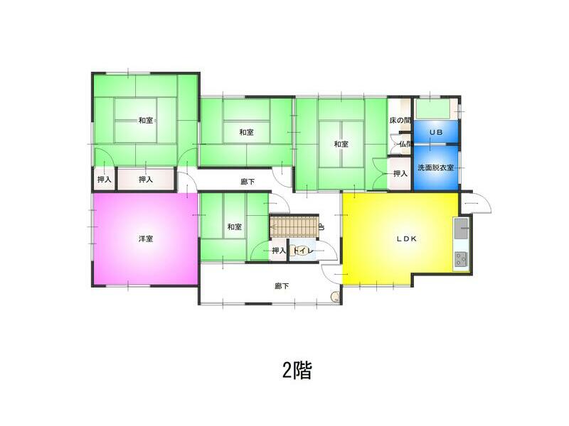 Higashihata-cho, Wakamatsu-ku, Kitakyushu City (Wakamatsu Station) 2-story building 7DK