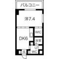 アエラス ２０３ １DKの間取り図