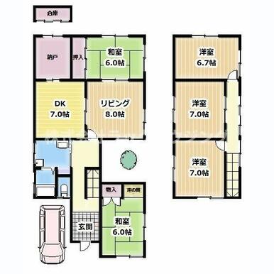賃貸一戸建て						寝屋川市 成田西町 (香里園駅 ) 5SLDK