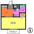 ハイツ若葉 ２０６ １Kの間取り図