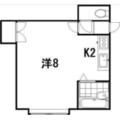 キャメロットⅡ ２０６ １Kの間取り図