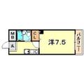 ゴールドハイツ祇園 ３０１ １Kの間取り図