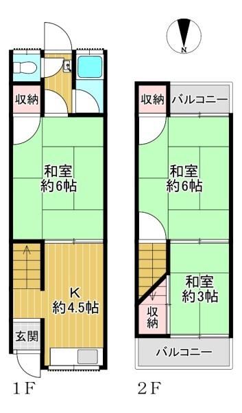 Minami-Kagaya 4-chome, Suminoe-ku, Osaka City (near Suminoe-koen Station) 2-story building, 3K &mdash; photo 1