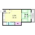 レジデンス城の下 3階 １DKの間取り図