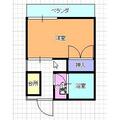 熊本市中央区 渡鹿２丁目（水前寺駅） 2階 １Kの間取り図