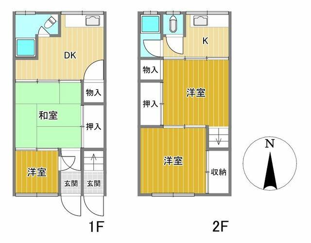 Osaka City, Suminoe Ward, Anryu 4-chome (Suminoe Station), 2-story building, 4DK &mdash; photo 1