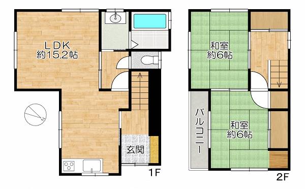 Kobe City, Hyogo Ward, Kumano-cho 5-chome (Nagata Station), 2-story building, 2LDK &mdash; photo 1