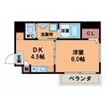 ラルーチェ逢阪 4階 １DKの間取り図