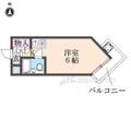 キューブＡＭＸ ４１０ １Kの間取り図
