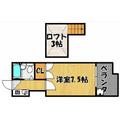 明石市 旭が丘（西明石駅） 1階 １Kの間取り図