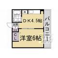 京都市右京区 山ノ内宮脇町（西大路御池駅） 3階 １DKの間取り図
