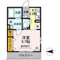 グランフィールズⅢ １０１ １Kの間取り図