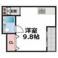 土井マンション 2階 ワンルームの間取り図